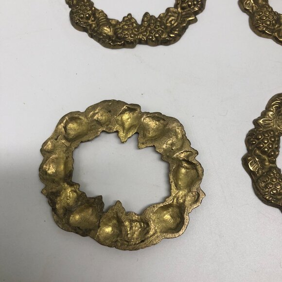 Pier 1 Brass Napkin Rings Grape 3" x 2 1/2"  Grapevine Motif  Set Of 10 - Picture 4 of 7